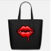 Bloody Vampire Lips Black Eco-Friendly Tote Bag